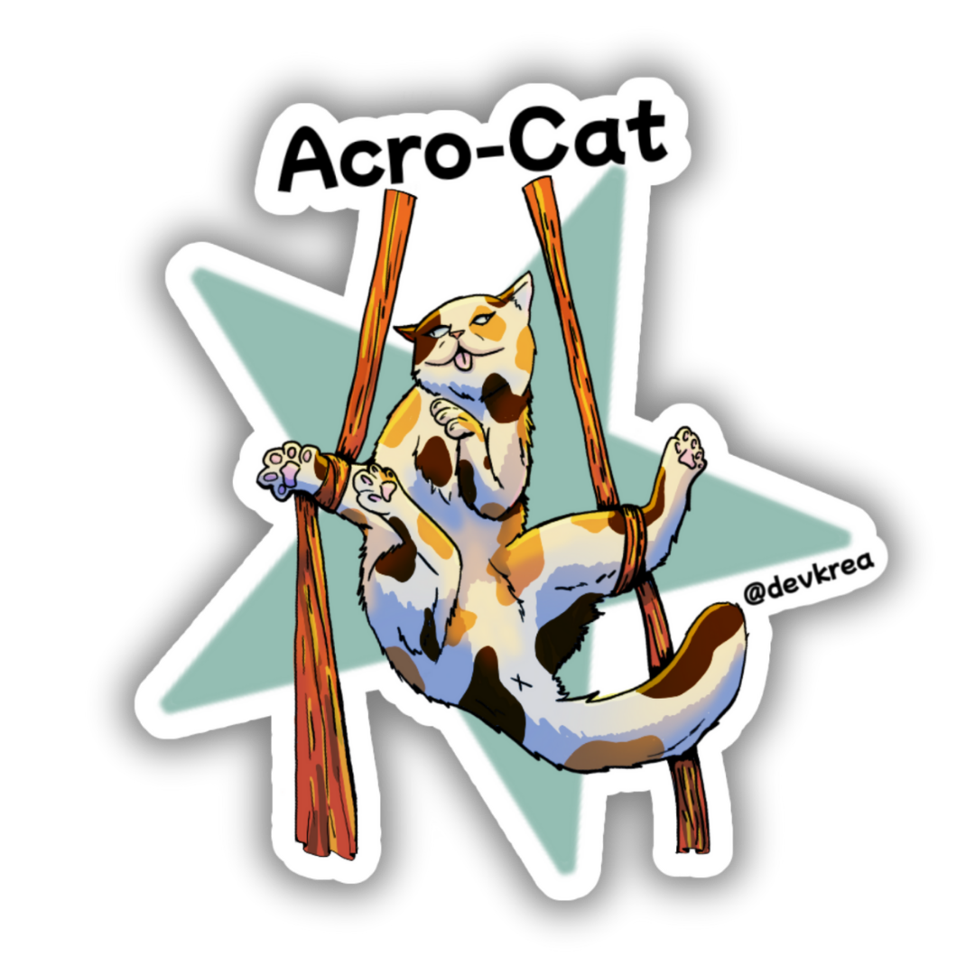 Acrocat Sticker 3" | Deviant Kreations