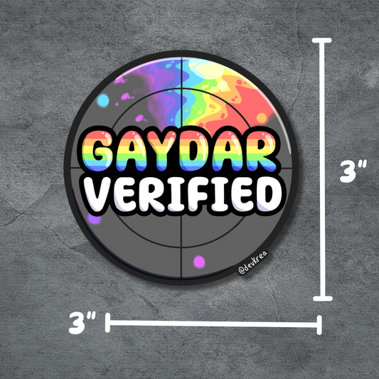 Gaydar | 3" Matte Sticker | Deviant Kreations