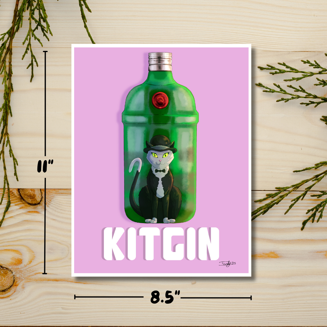 Kitgin Cat-tail | Satin 8.5"x11"  Print | Deviant Kreations