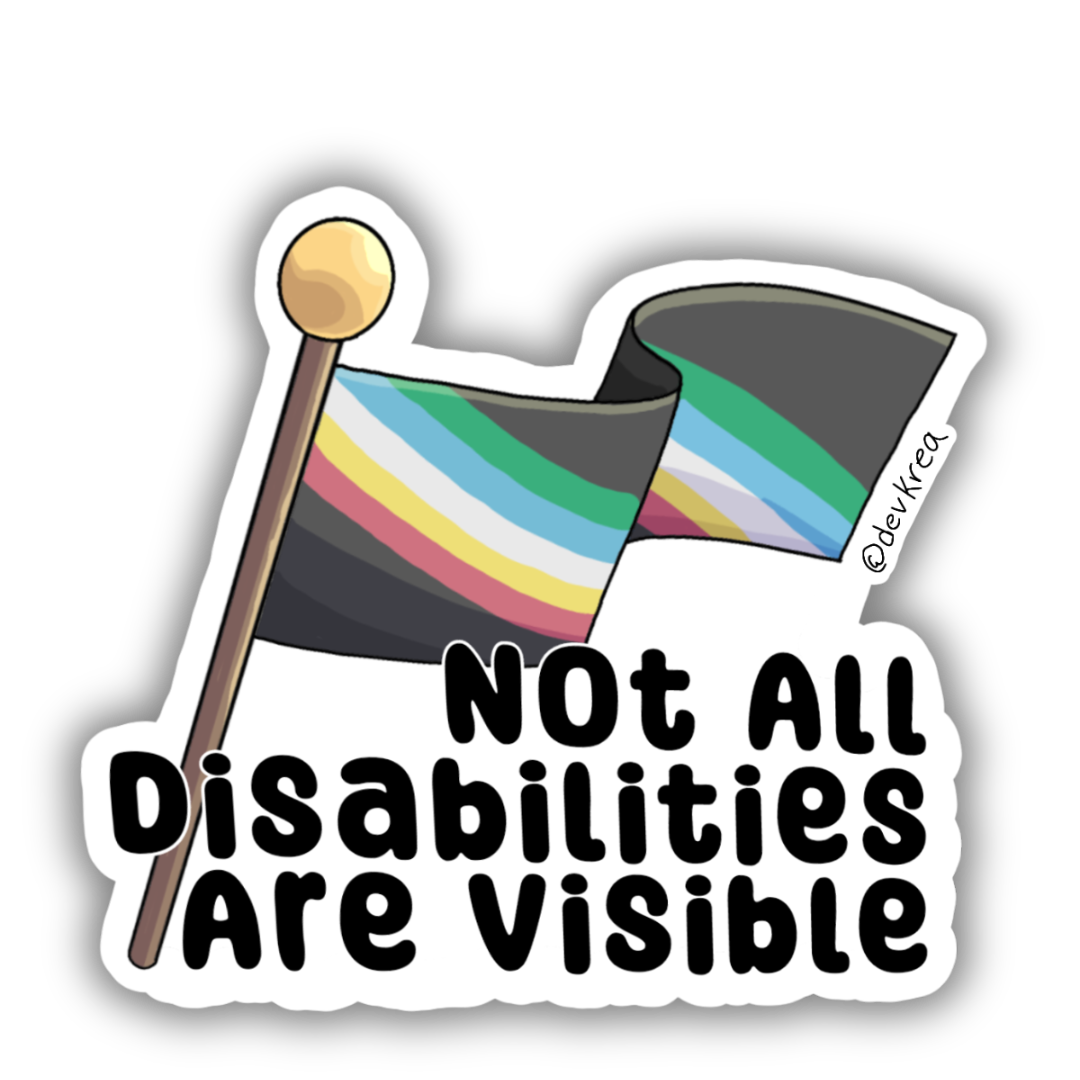 Disability Pride Awareness Sticker | 3" | Deviant Kreations - Deviantkreations - disability awareness, lgbtq, Pride, sticker, Stickers