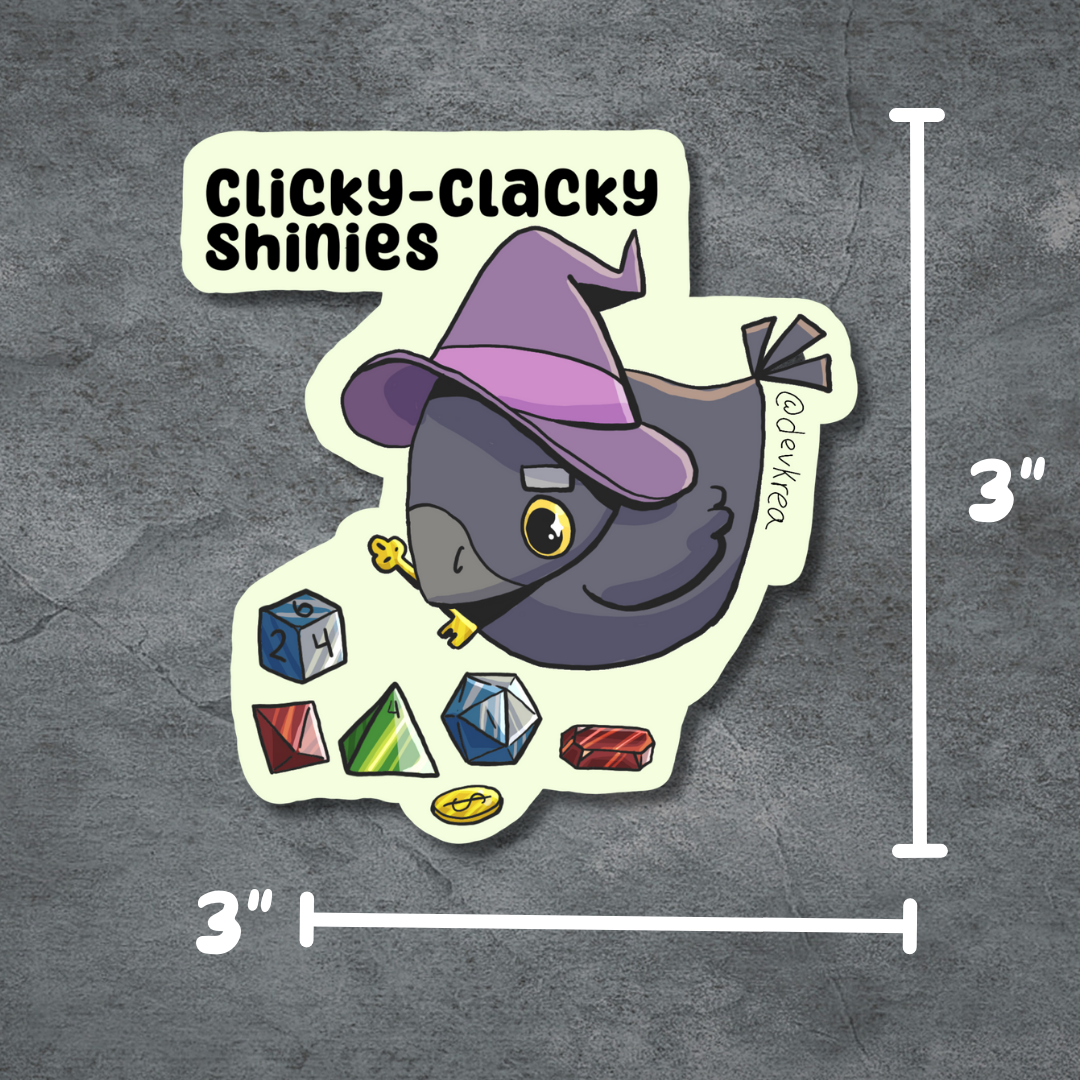 Clicky-clacky Crow | 3" | Deviant Kreations