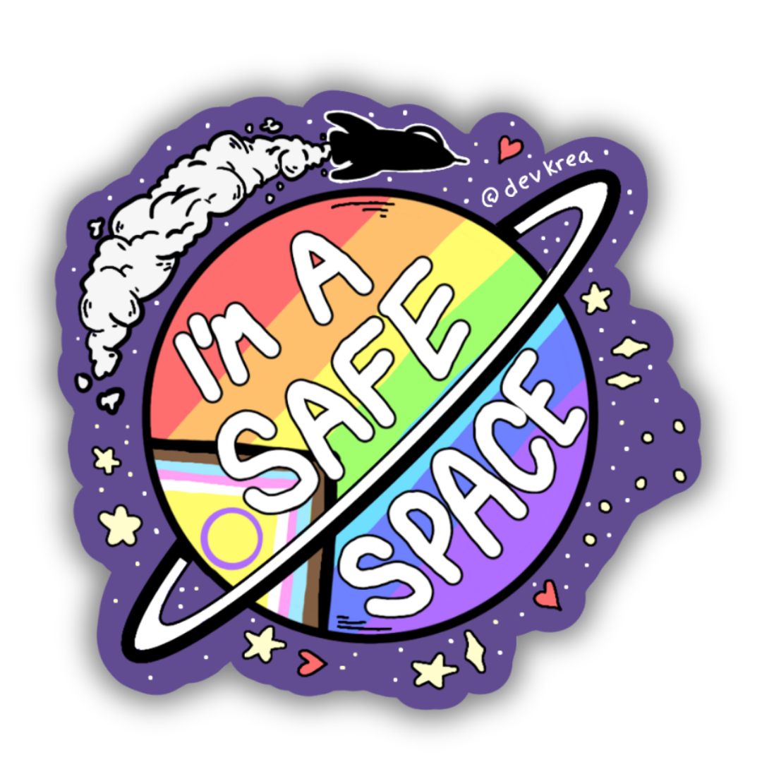 Safe Space 3" Vinyl Sticker | Deviant Kreations - Deviantkreations - lgbtq, Pride, safe space, space, sticker