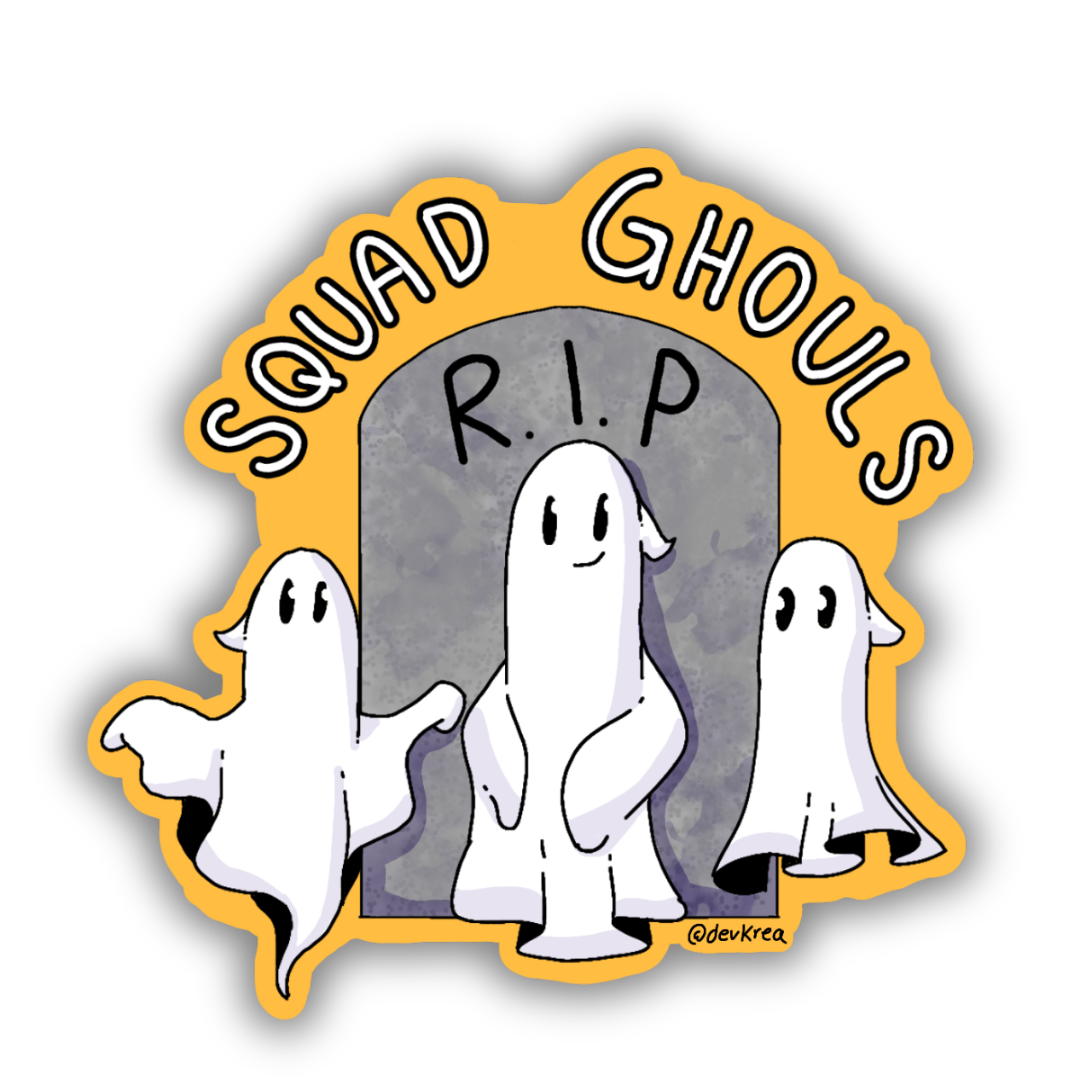 Squad Ghouls 3" Vinyl Sticker | Deviant Kreations - Deviantkreations - ghost, sticker