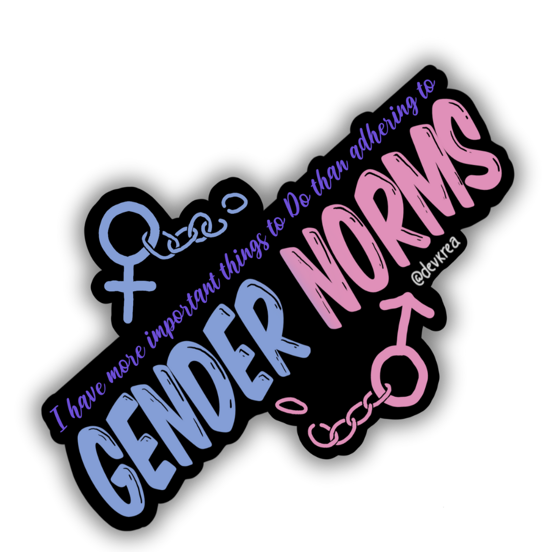 Gender Norms 3" Vinyl Sticker | Deviant Kreations - Deviantkreations - feminist, lgbtq, Pride, sticker, Stickers