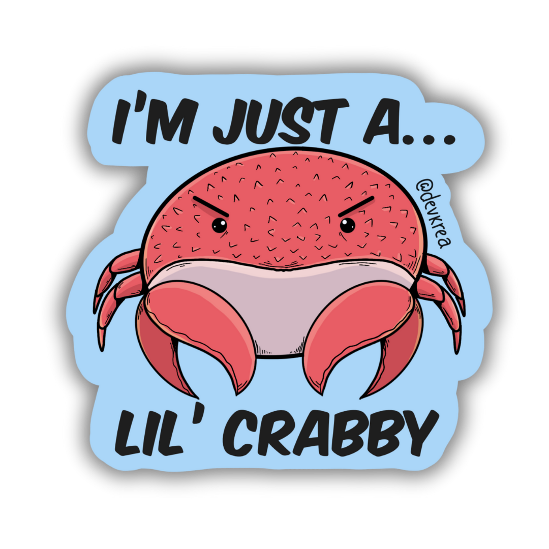 Lil' Crabby Vinyl Sticker | 3" | Deviant Kreations