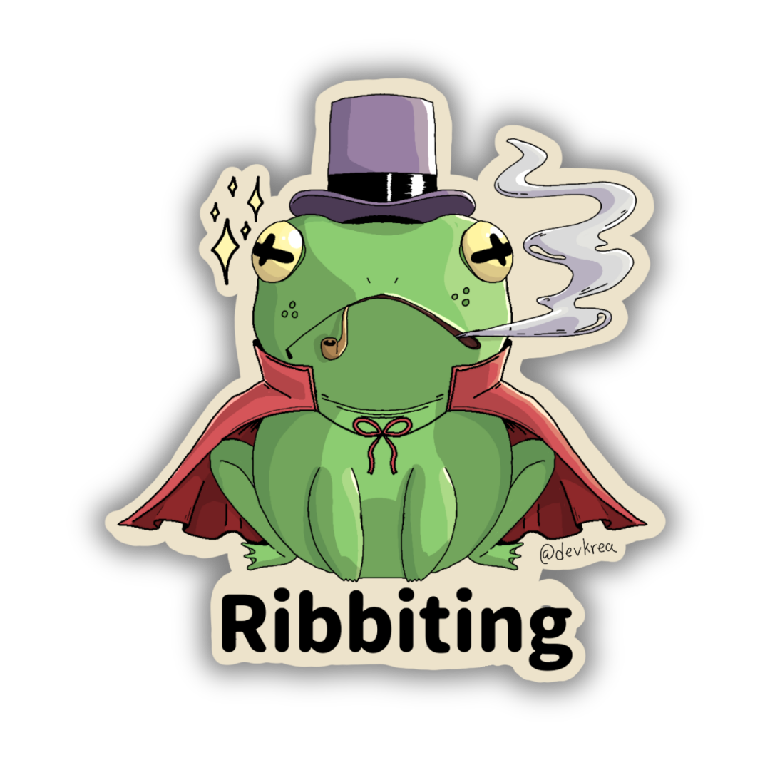 Ribbiting Frog Sticker | 3" | Deviant Kreations - Deviantkreations - animal stickers, frog, gift idea, sticker, Stickers
