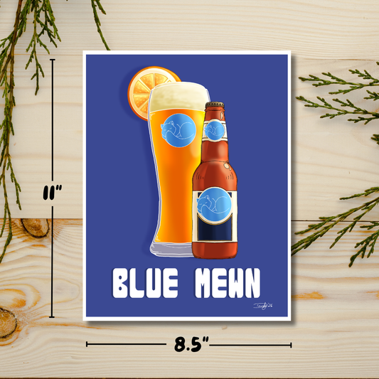Blue Mewn Cat-tail | Satin 8.5"x11"  Print | Deviant Kreations