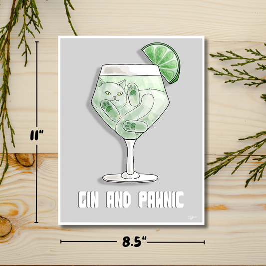 Gin and Pawnic Cat-tail Art Print | Wall Art | Deviant Kreations