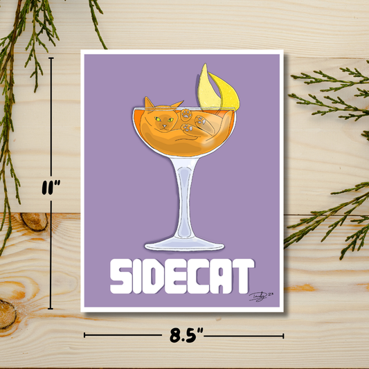 Side Cat Print Cat-Tail | 8.5"x11"| Deviant Kreations