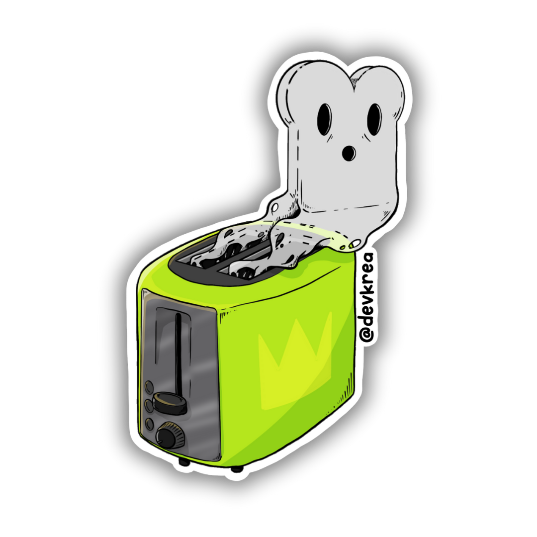 Ghoast 3" Sticker | Deviant Kreations - Deviantkreations - ghost, pun, spooky, sticker, Stickers, toast