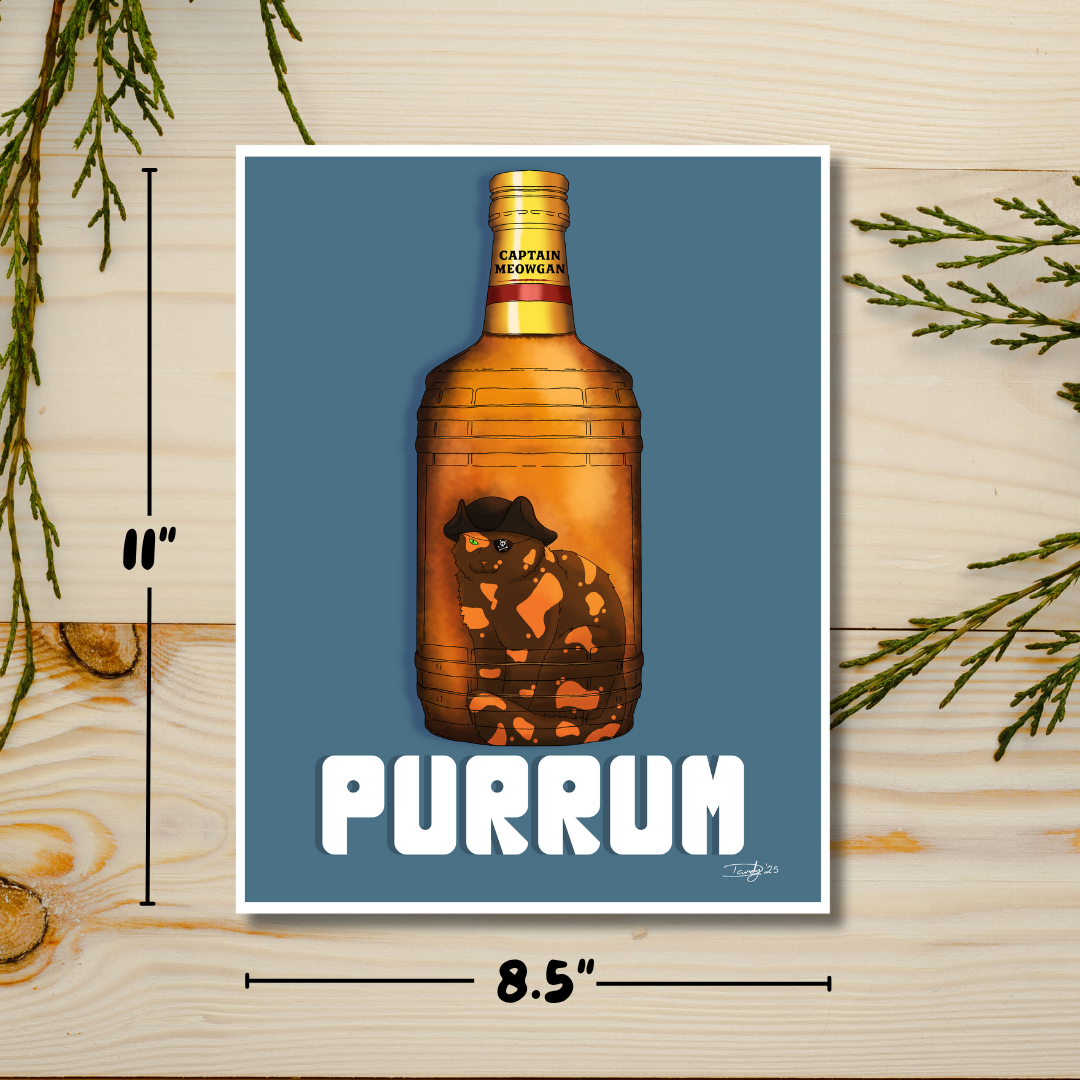 Purrum Cat-tail | Satin 8.5"x11"  Print | Deviant Kreations