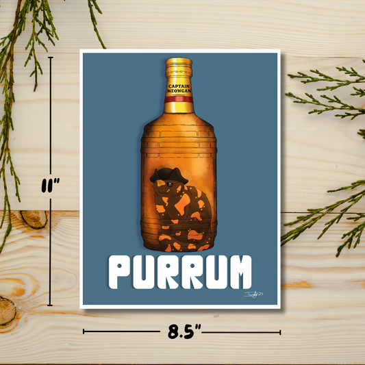 Purrum Cat-tail | Satin 8.5"x11"  Print | Deviant Kreations