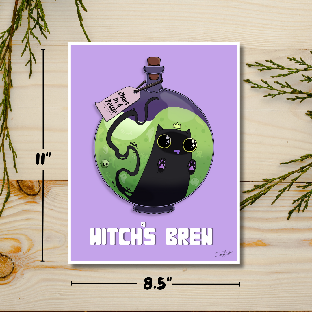 Witch's Brew Cat-tail Print | Deviant Kreations