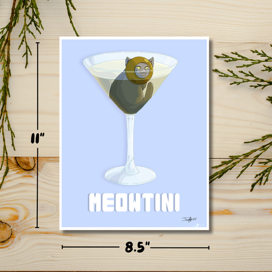 Meowtini Cat-tail | Satin 8.5"x11" | Deviant Kreations