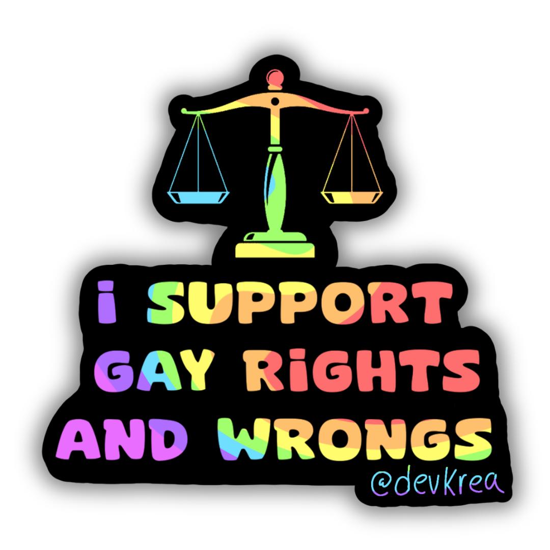 Gay Rights Sticker | 3" | Dishwasher Safe | Deviant Kreations - Deviantkreations - gay, lgbtq, Pride, rainbow, sticker, Stickers