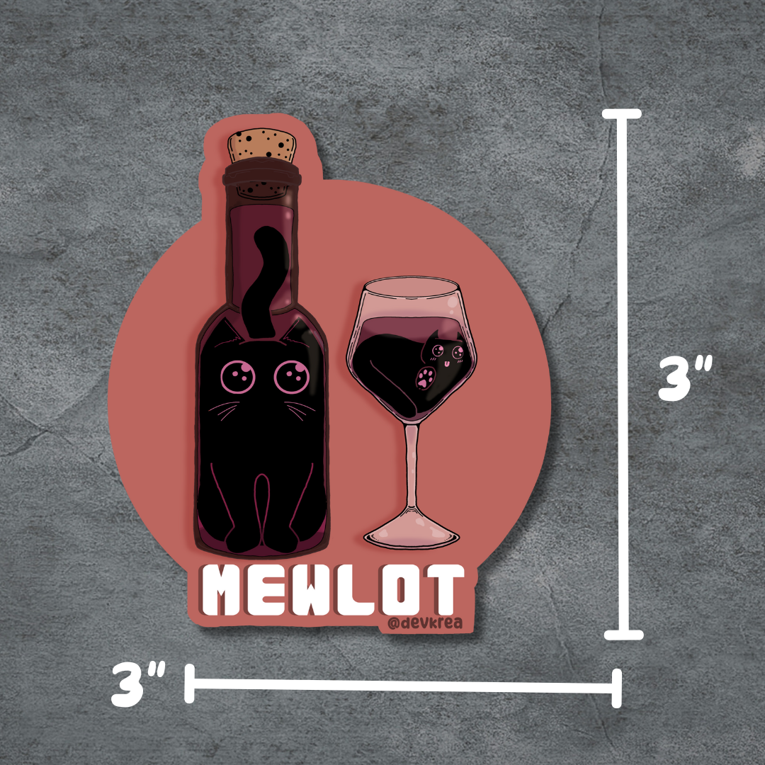 Mewlot | 3" Vinyl | Cat-tail Sticker | Deviant Kreations