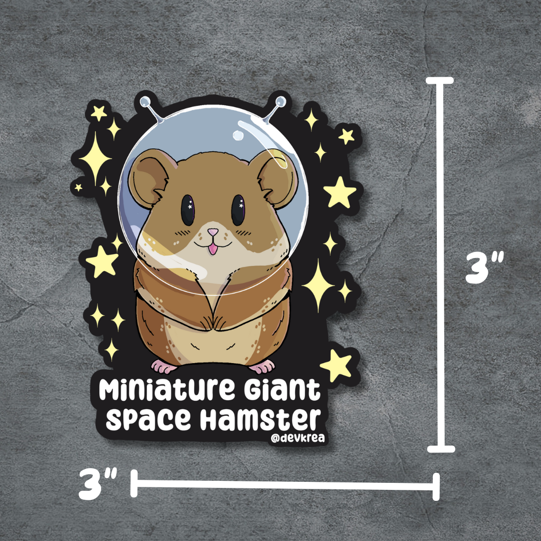 Minature Giant Hamster Sticker | 3" Matte | Deviant Kreations