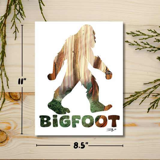 Bigfoot Cryptid Print | Wall Art | Deviant Kreations