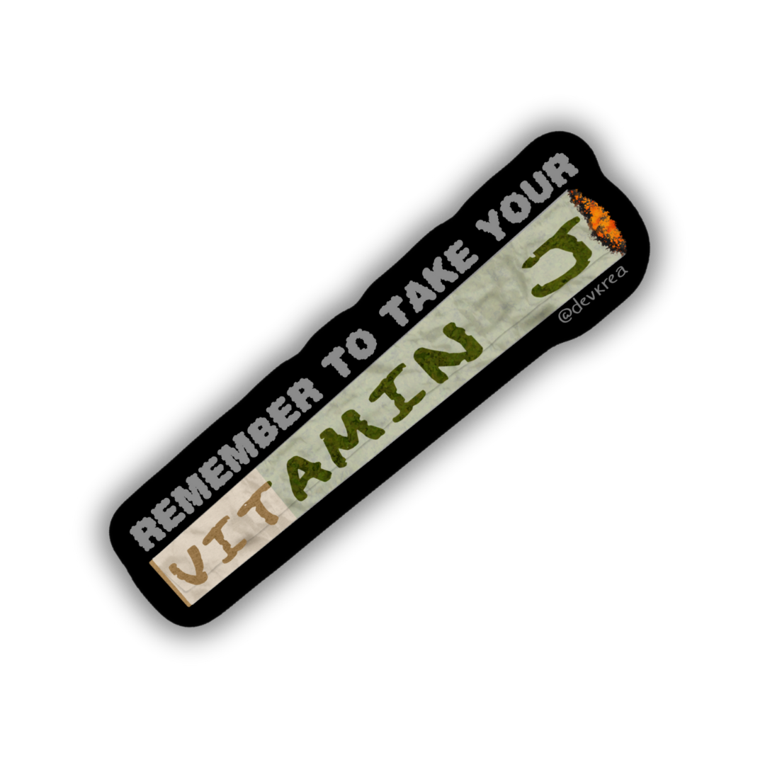 Vitamin J 3" Vinyl Sticker | Deviant Kreations - Deviantkreations - 420, sticker, Stickers, stoner