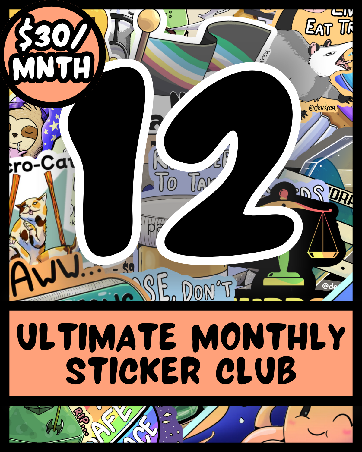 Ultimate Monthly Sticker Collection Club | Deviant Kreations - Deviantkreations