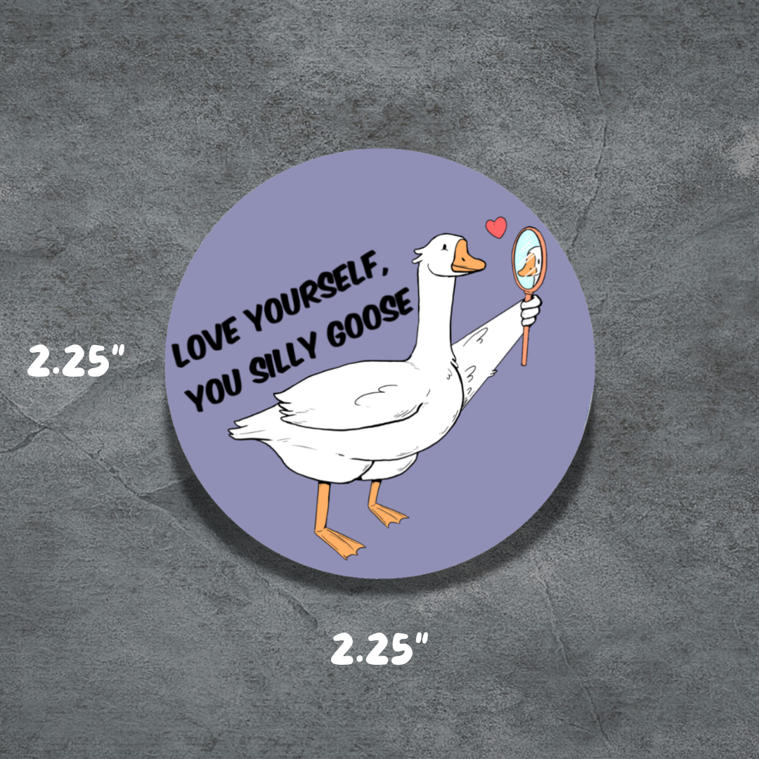 Silly Goose Button | 2.25" Pinback Button | Deviant Kreations