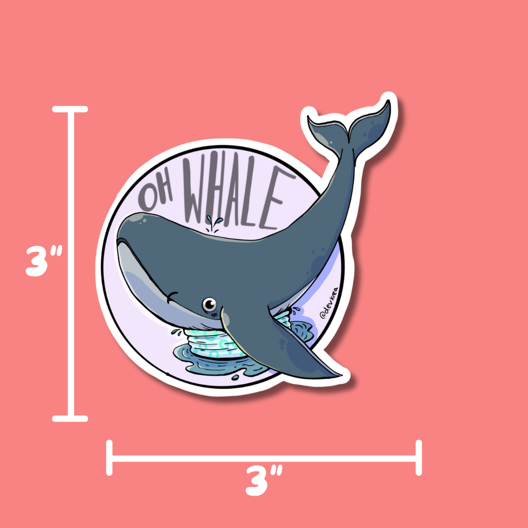 Oh Whale 3" Magnet | Deviant Kreations