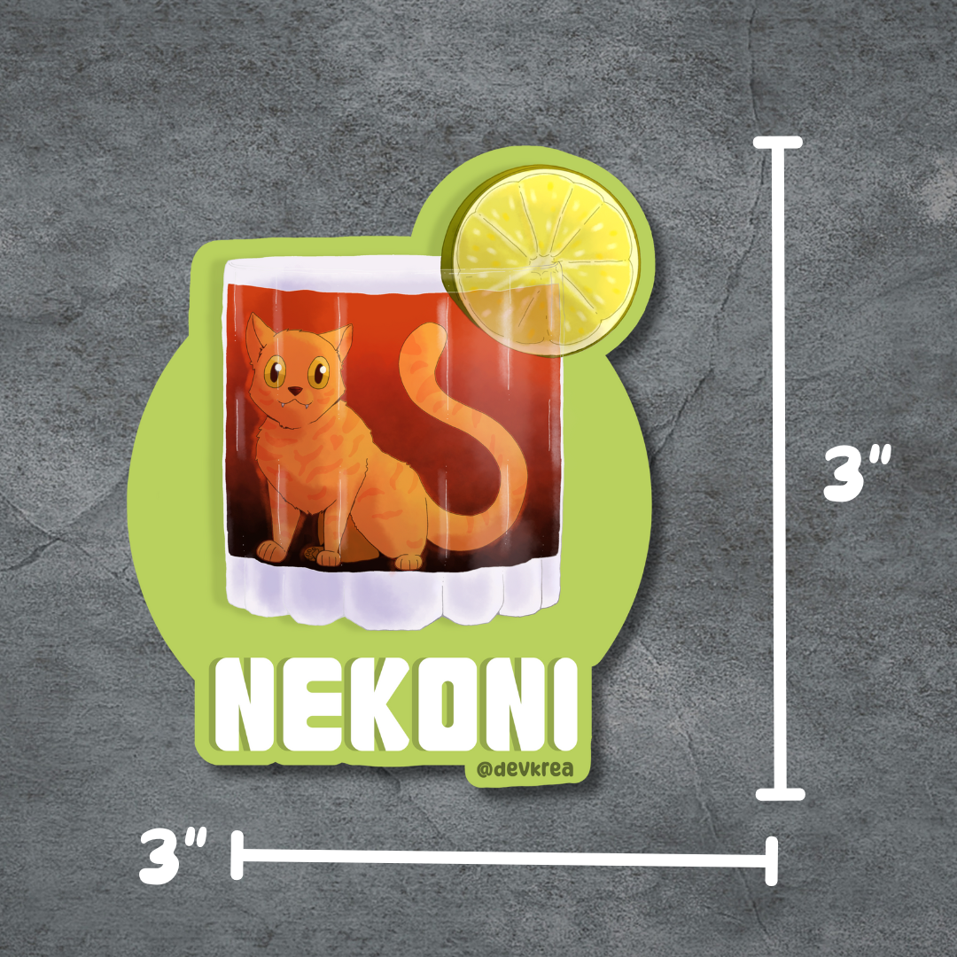 Nekoni | 3" Vinyl | Cat-tail Sticker | Deviant Kreations
