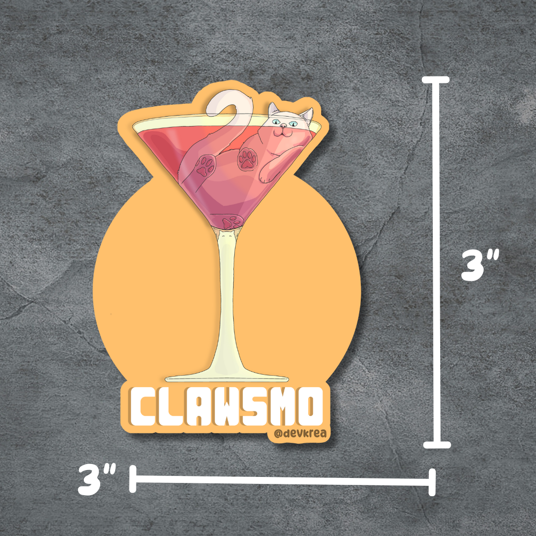 Clawsmo | 3" Vinyl | Cat-tail Sticker | Deviant Kreations