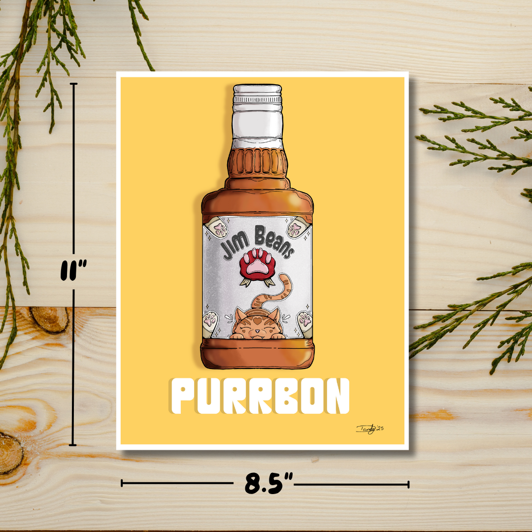 Purrbon Cat-tail | Satin 8.5"x11"  Print | Deviant Kreations