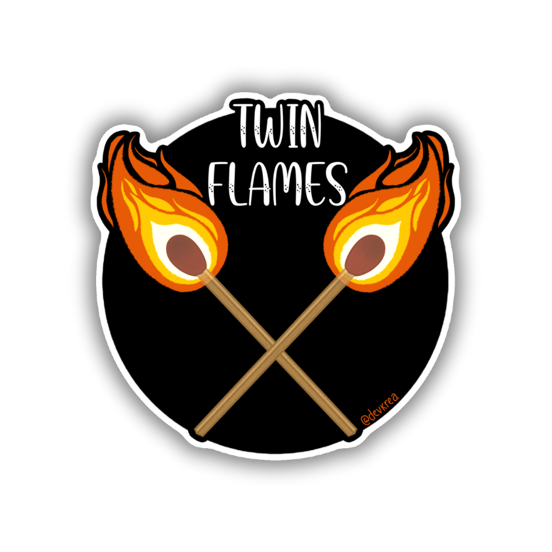 Twin Flames 3" Vinyl | Deviant Kreations - Deviantkreations - love, Pride, sticker, Stickers