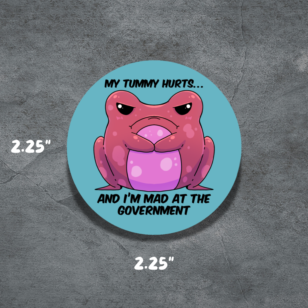 Mad Tummy Button | 2.25" Pinback Button | Deviant Kreations