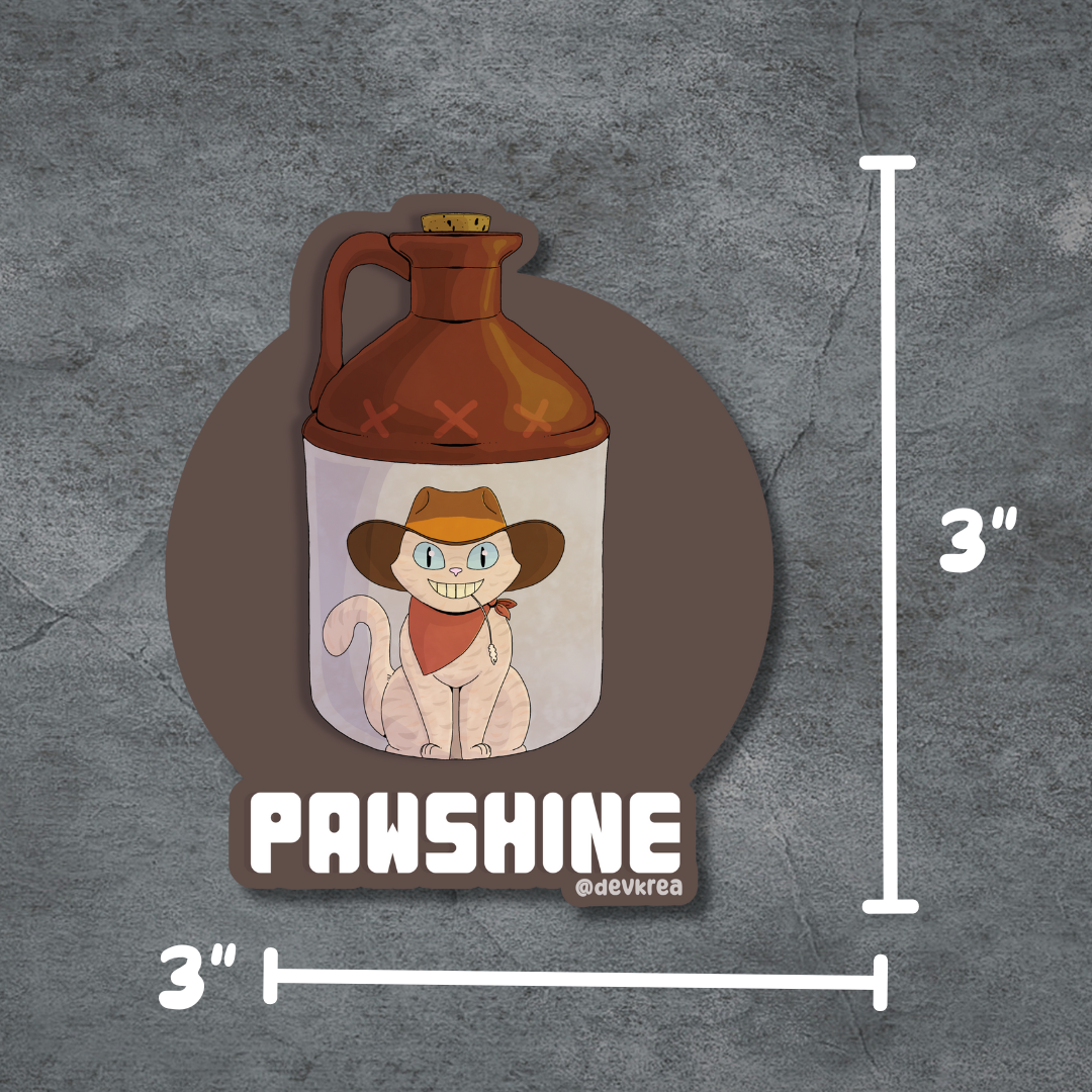 Pawshine | 3" Vinyl | Cat-tail Sticker | Deviant Kreations