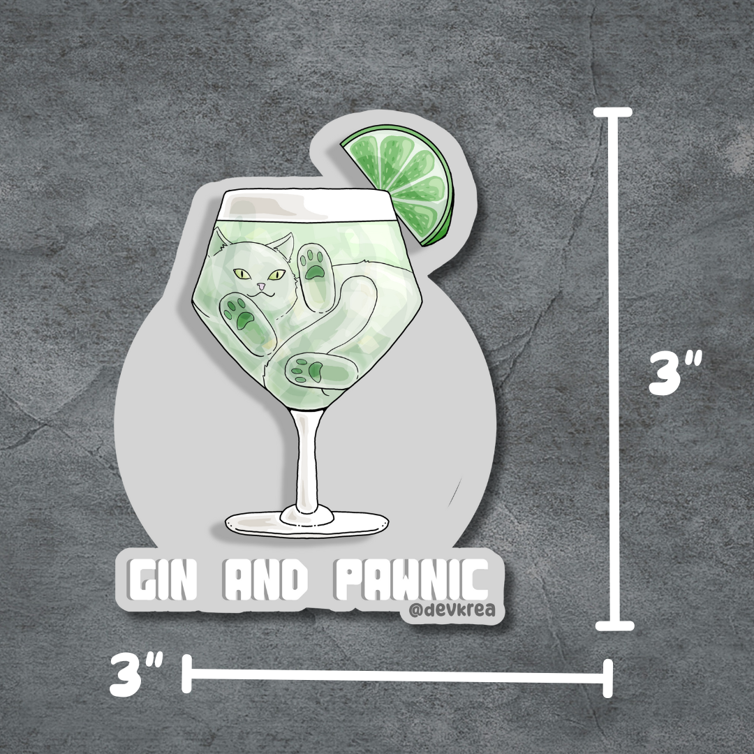 Gin and Pawnic | 3" Vinyl | Cat-tail Sticker | Deviant Kreations