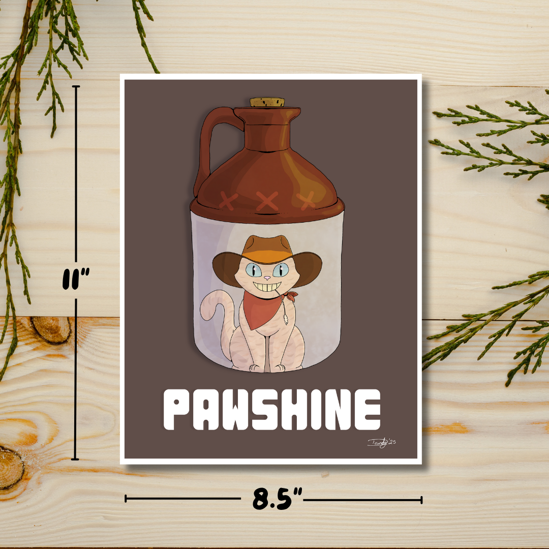 Pawshine Cat-tail | Satin 8.5"x11"  Print | Deviant Kreations