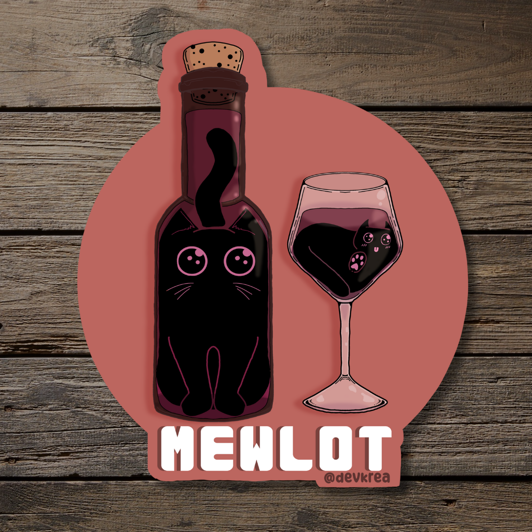 Mewlot | 3" Vinyl | Cat-tail Sticker | Deviant Kreations