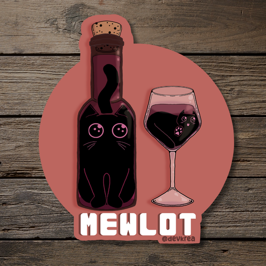 Mewlot | 3" Vinyl | Cat-tail Sticker | Deviant Kreations