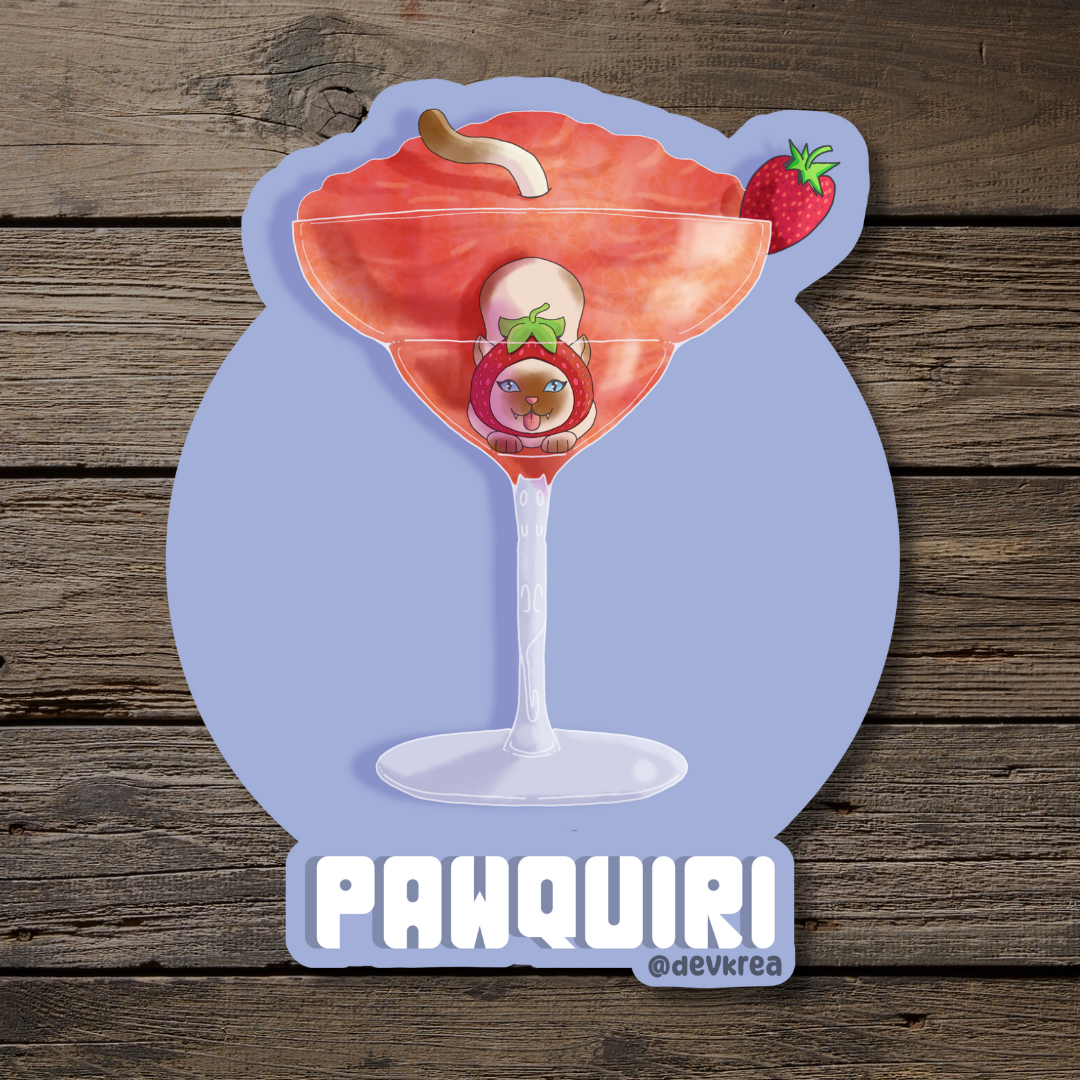 Pawquiri | 3" Vinyl | Cat-tail Sticker | Deviant Kreations