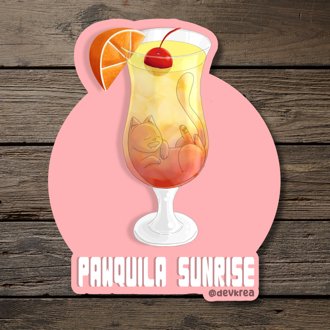 Pawquila | 3" Vinyl | Cat-tail Sticker | Deviant Kreations