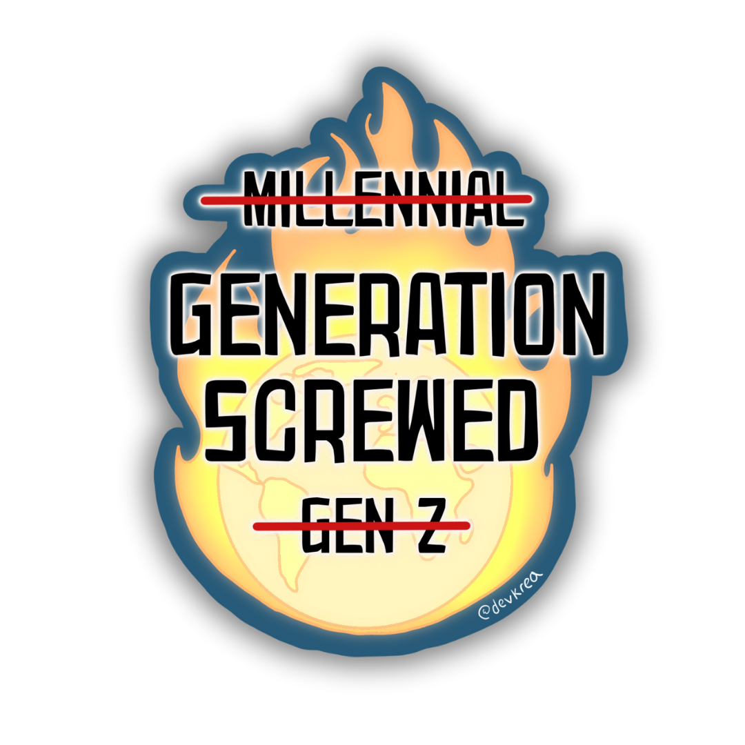Generation Screwed 3" Sticker | Deviant Kreations - Deviantkreations - fire, gen z, sticker, Stickers