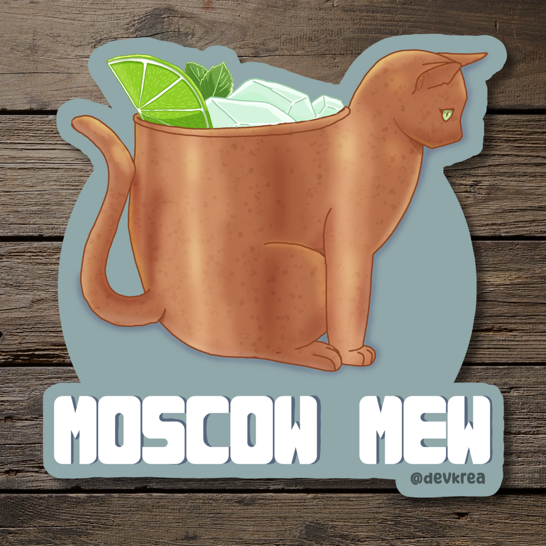 Moscow Mew | 3" Vinyl | Cat-tail Sticker | Deviant Kreations
