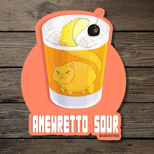 Amewretto Sour | 3" Vinyl | Cat-tail Sticker | Deviant Kreations