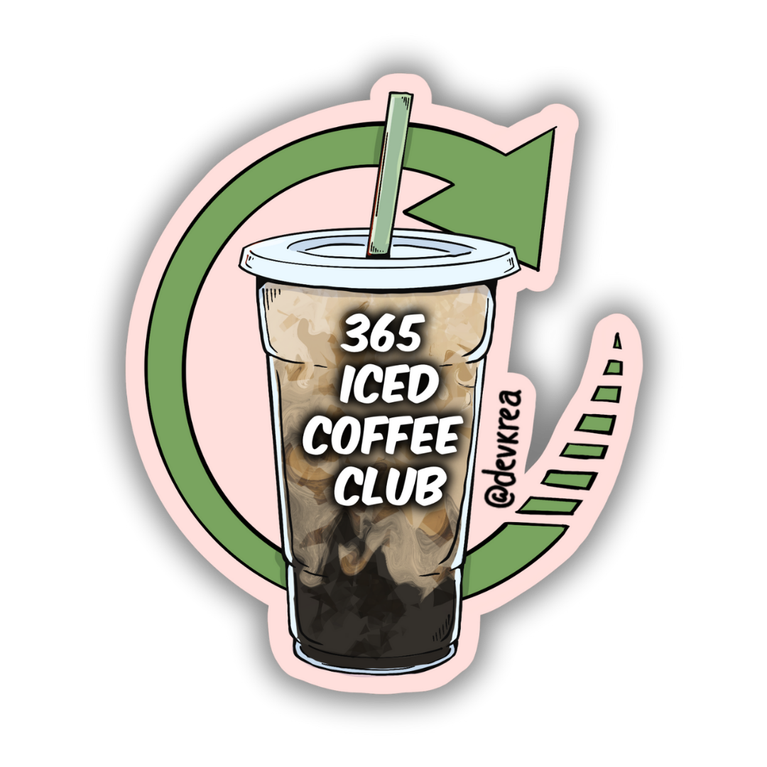 Daily Ice Coffee Vinyl Sticker | 3" | Deviant Kreations - Deviantkreations - coffee, iced coffee, neuro, sticker, Stickers