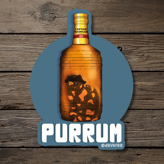 Purrum | 3" Vinyl | Cat-tail Sticker | Deviant Kreations