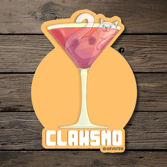Clawsmo | 3" Vinyl | Cat-tail Sticker | Deviant Kreations