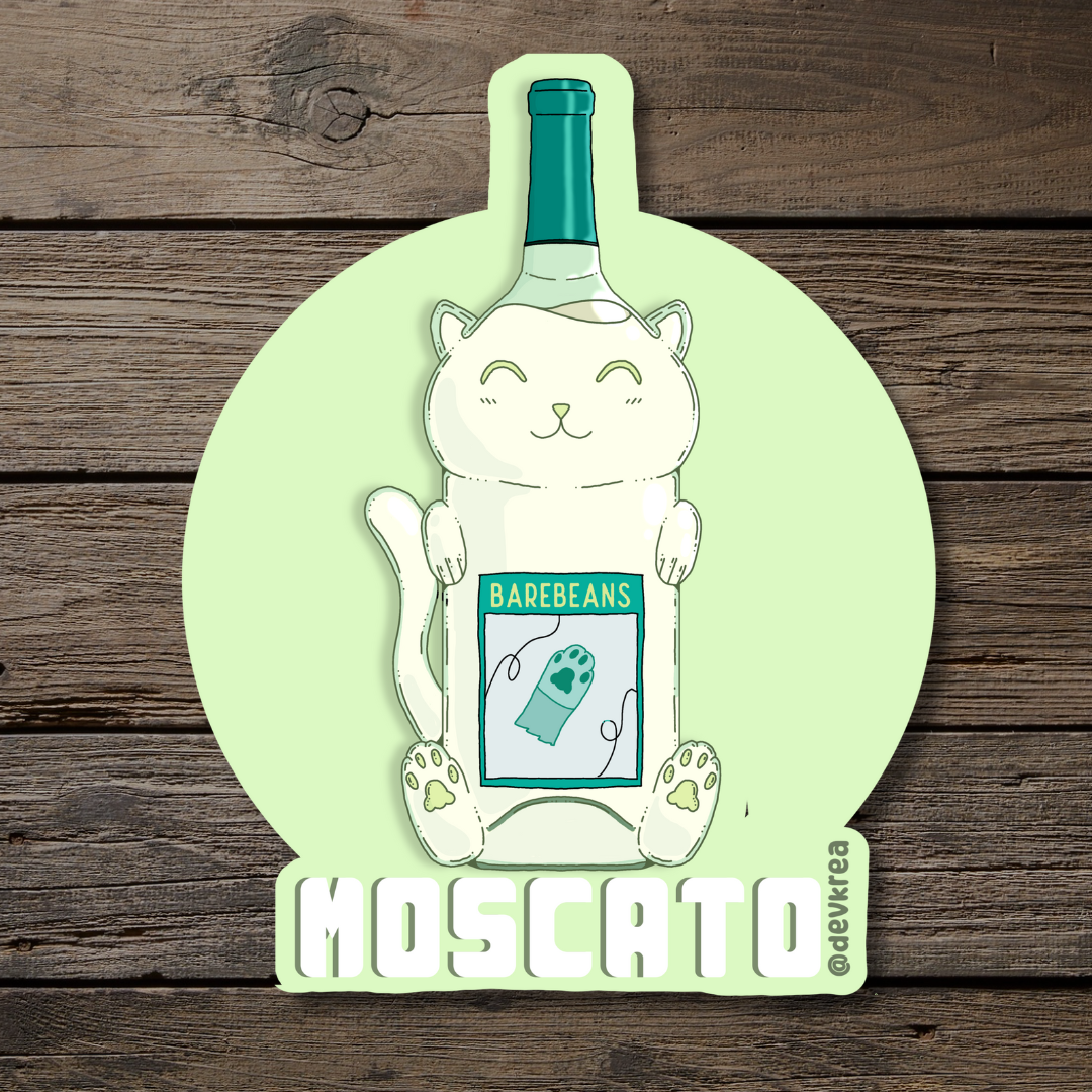 MosCATo | 3" Vinyl | Cat-tail Sticker | Deviant Kreations