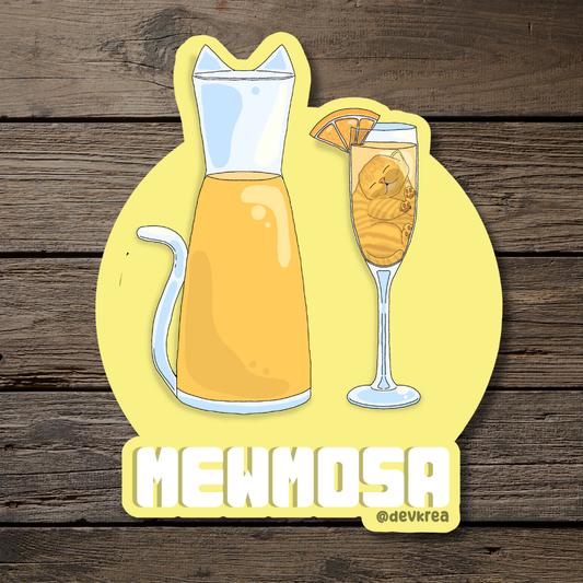 Mewmosa | 3" Vinyl | Cat-tail Sticker | Deviant Kreations