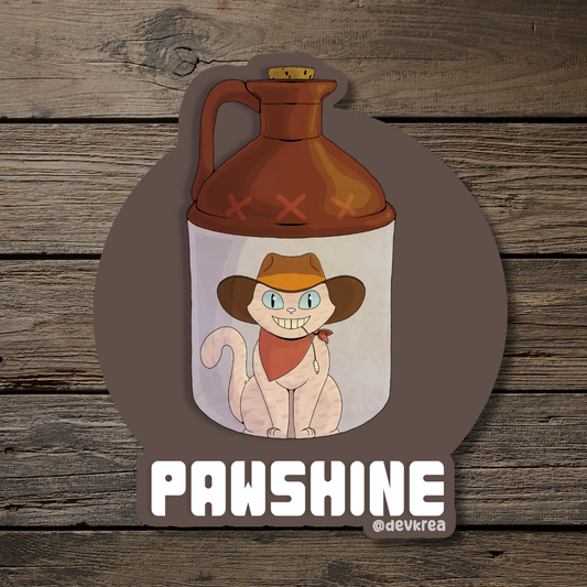 Pawshine | 3" Vinyl | Cat-tail Sticker | Deviant Kreations
