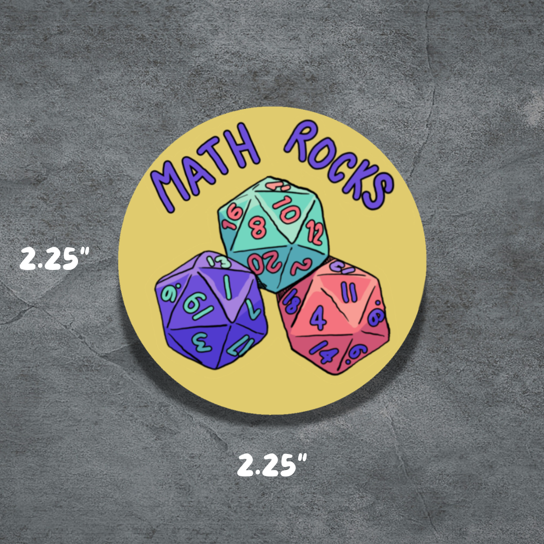 Math Rocks Button | 2.25" Pinback Button | Deviant Kreations