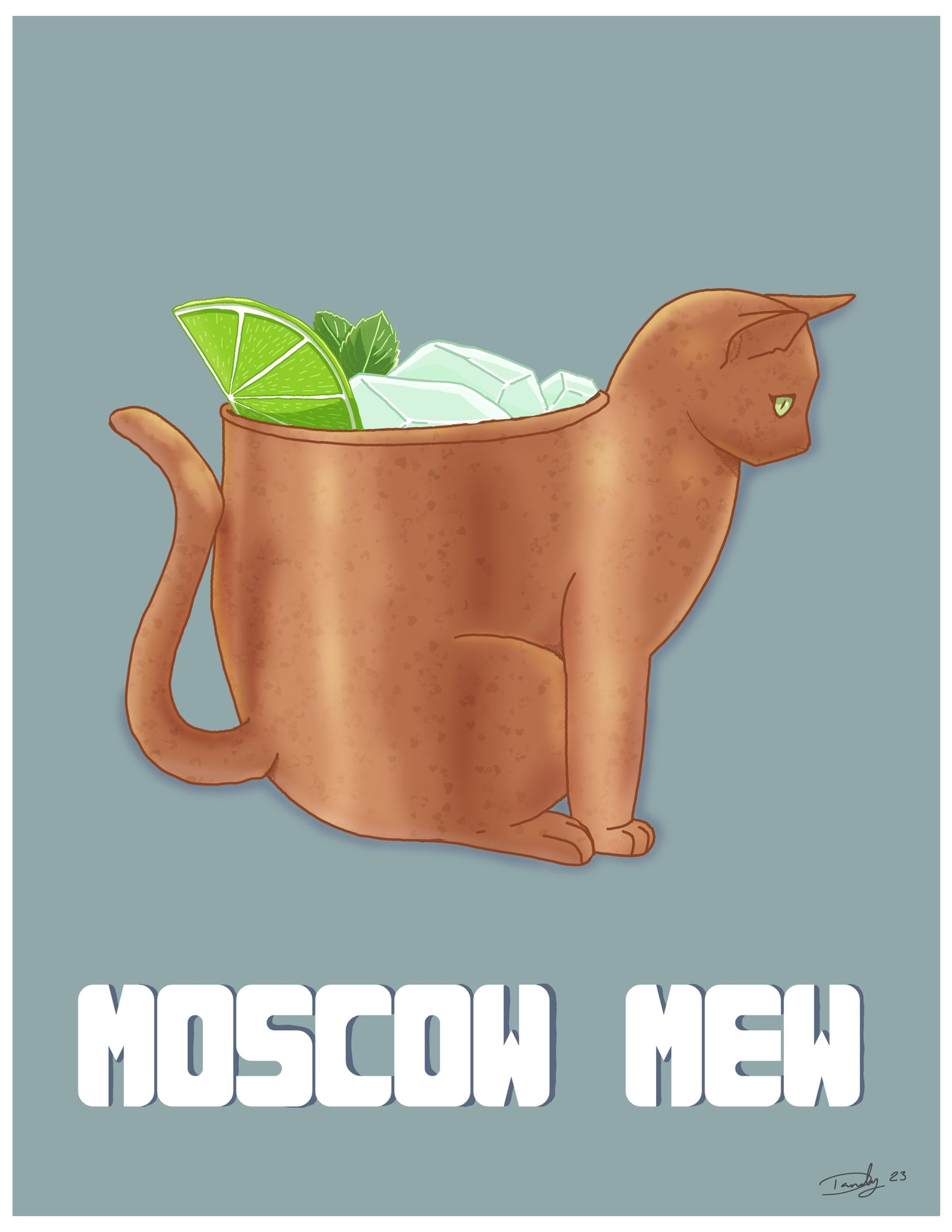 Cat-Tail Postcard | 5"x7" | Deviant Kreations