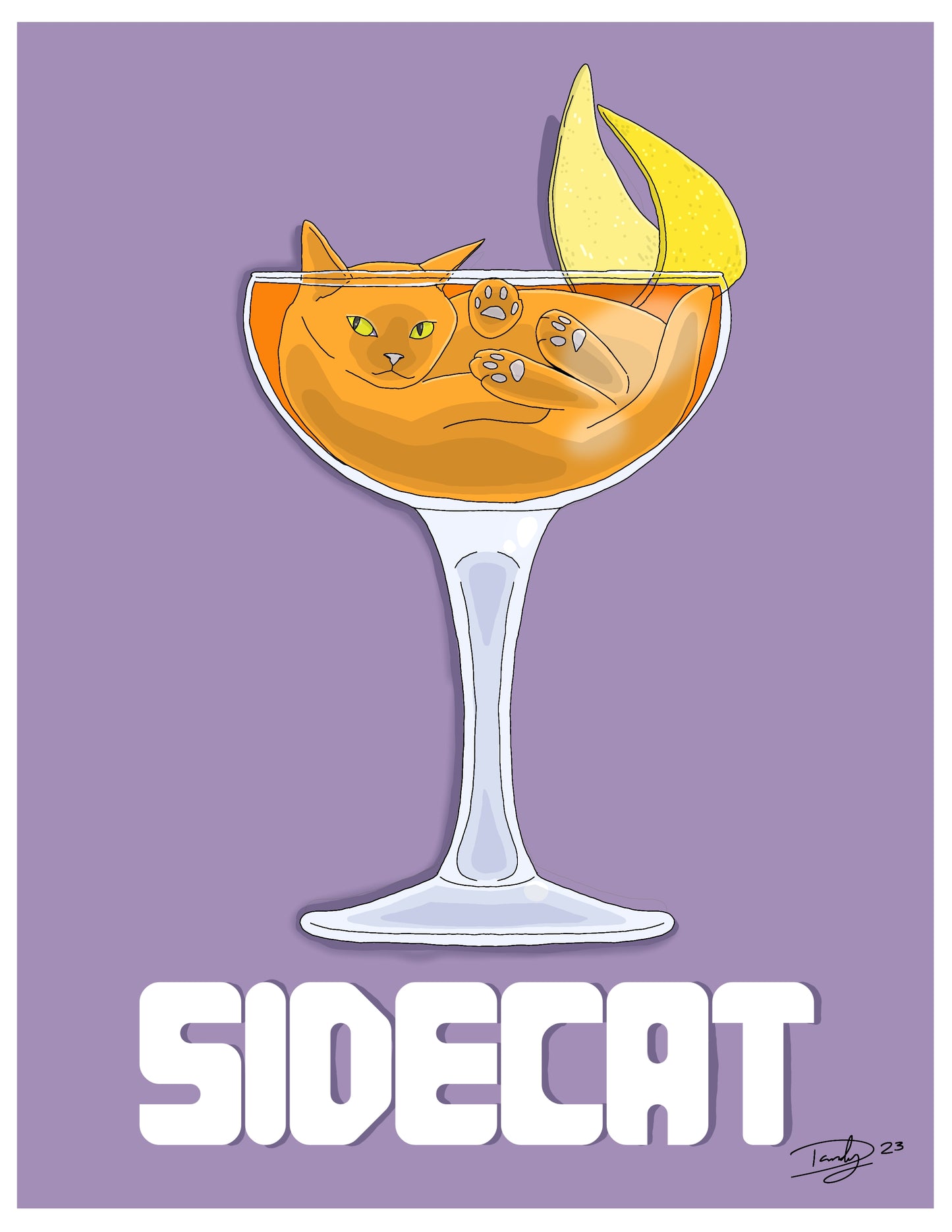 Cat-Tail Postcard | 5"x7" | Deviant Kreations